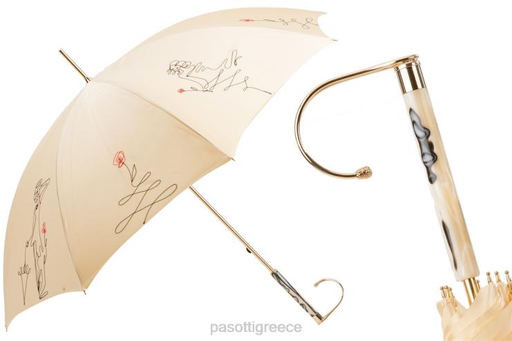 ομπρέλα | PASOTTI 222 plat-300 t8 - ομπρέλα ιβουάρ σκίτσο διπλό πανί 2N6B8534 γυναίκες